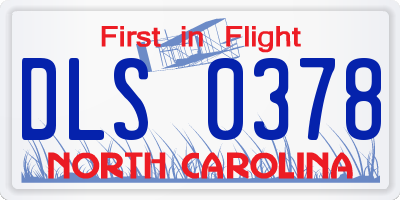 NC license plate DLS0378