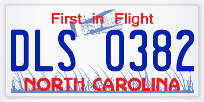 NC license plate DLS0382
