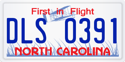 NC license plate DLS0391