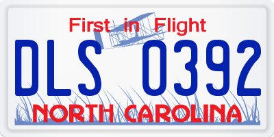 NC license plate DLS0392