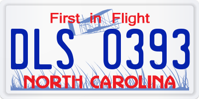 NC license plate DLS0393