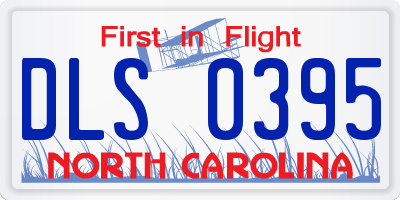 NC license plate DLS0395