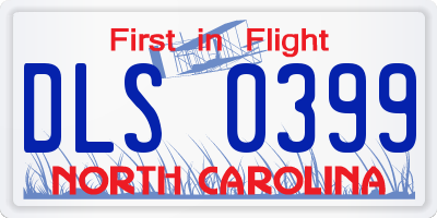 NC license plate DLS0399
