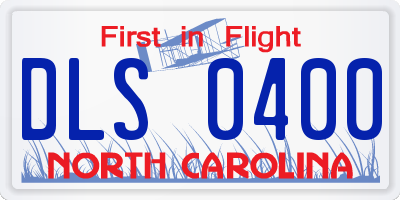 NC license plate DLS0400