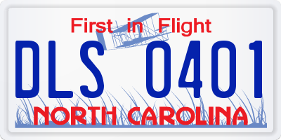 NC license plate DLS0401