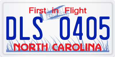 NC license plate DLS0405