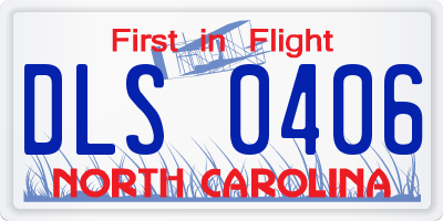NC license plate DLS0406