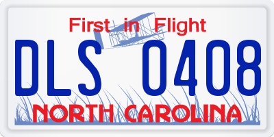 NC license plate DLS0408