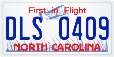 NC license plate DLS0409