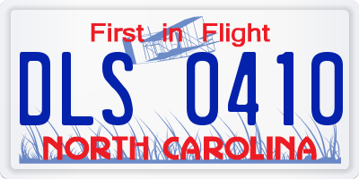NC license plate DLS0410