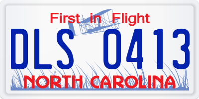 NC license plate DLS0413