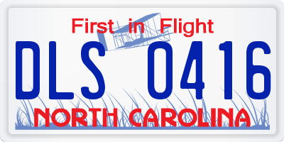 NC license plate DLS0416