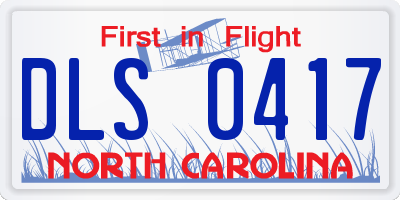 NC license plate DLS0417