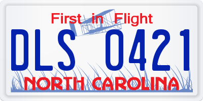 NC license plate DLS0421