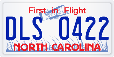 NC license plate DLS0422