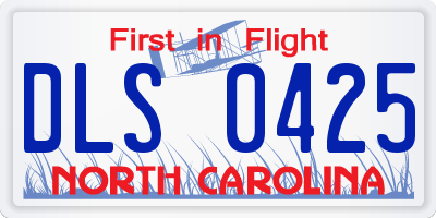 NC license plate DLS0425