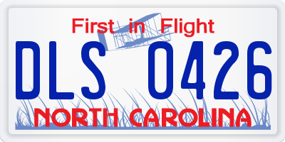 NC license plate DLS0426