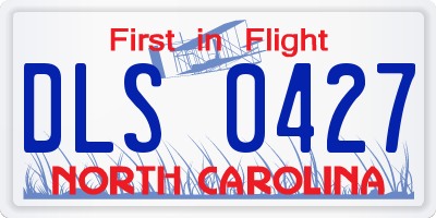 NC license plate DLS0427