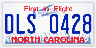 NC license plate DLS0428