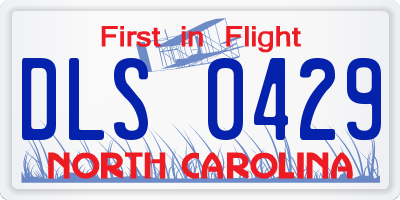 NC license plate DLS0429