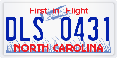 NC license plate DLS0431