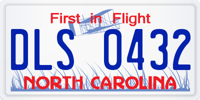 NC license plate DLS0432