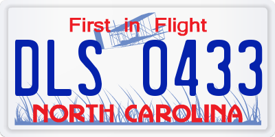 NC license plate DLS0433