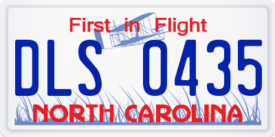 NC license plate DLS0435