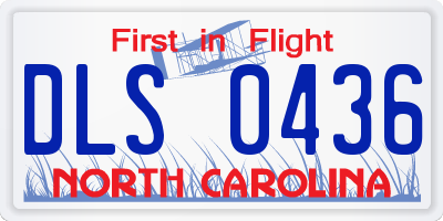 NC license plate DLS0436