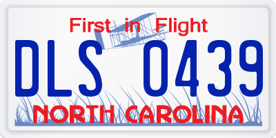 NC license plate DLS0439