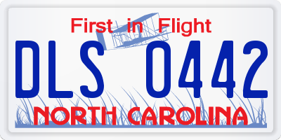 NC license plate DLS0442