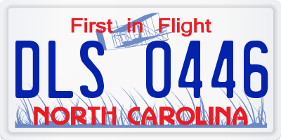 NC license plate DLS0446