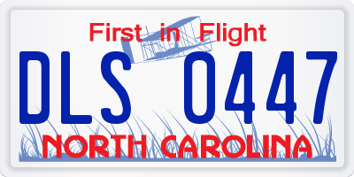 NC license plate DLS0447