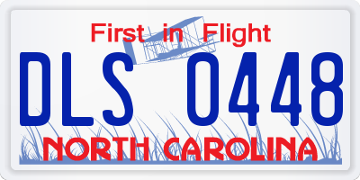 NC license plate DLS0448