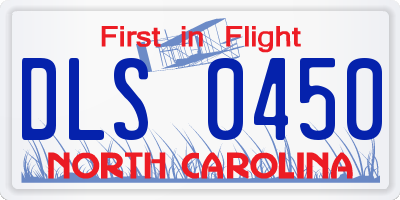 NC license plate DLS0450