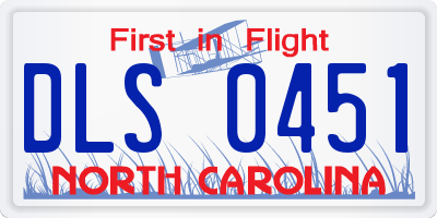 NC license plate DLS0451