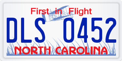 NC license plate DLS0452