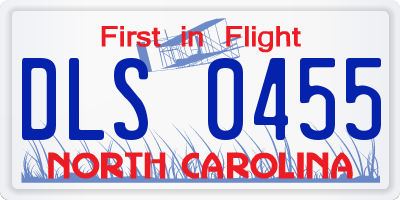 NC license plate DLS0455