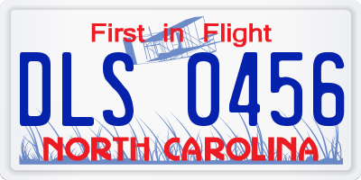NC license plate DLS0456