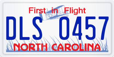 NC license plate DLS0457