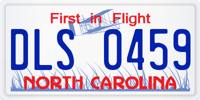 NC license plate DLS0459