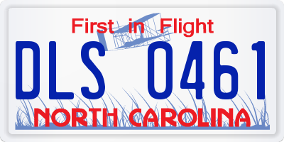 NC license plate DLS0461