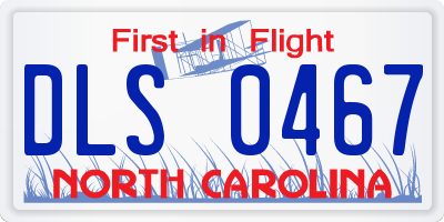 NC license plate DLS0467
