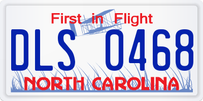 NC license plate DLS0468