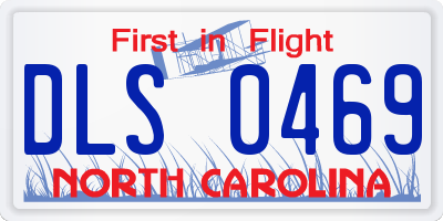 NC license plate DLS0469