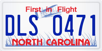 NC license plate DLS0471