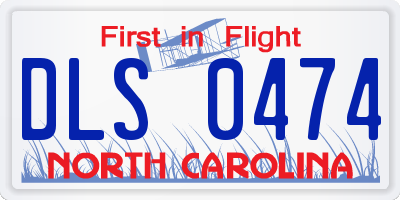 NC license plate DLS0474