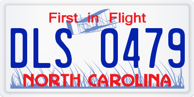 NC license plate DLS0479