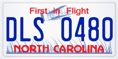 NC license plate DLS0480