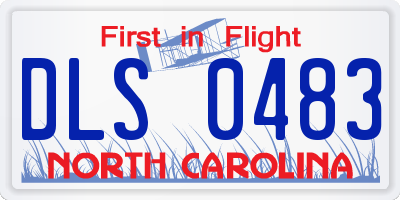 NC license plate DLS0483